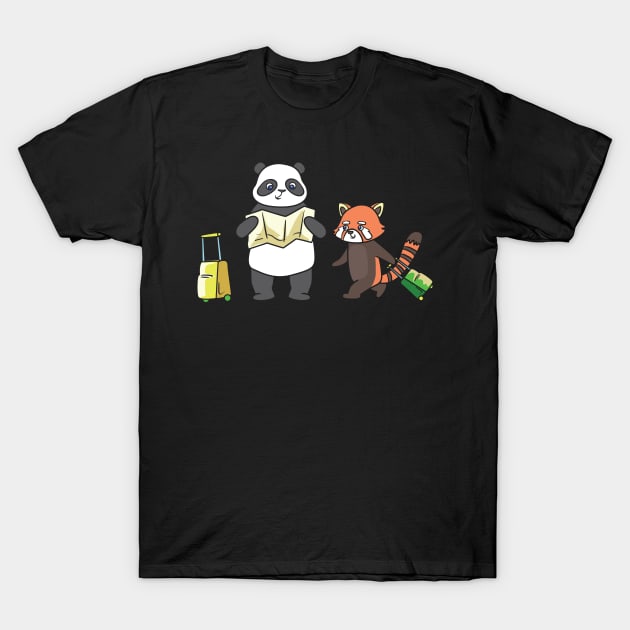 Panda traveling T-Shirt by theanimaldude